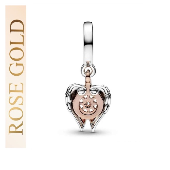 Private Label Jewelry - 🐘🐘💓 14K Rose Gold Celestial Compass Angel Wings Charm